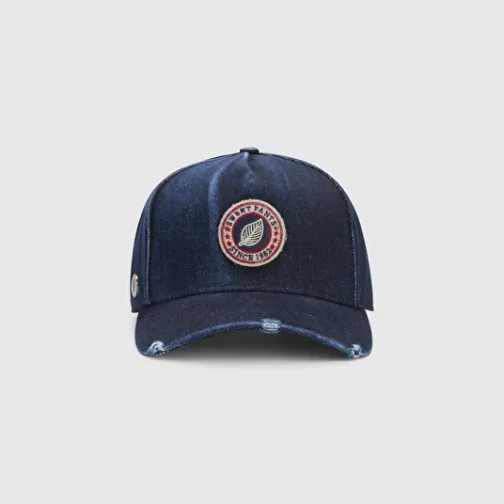 SWEET PANTS DENIM USED CAP DARK BLUE