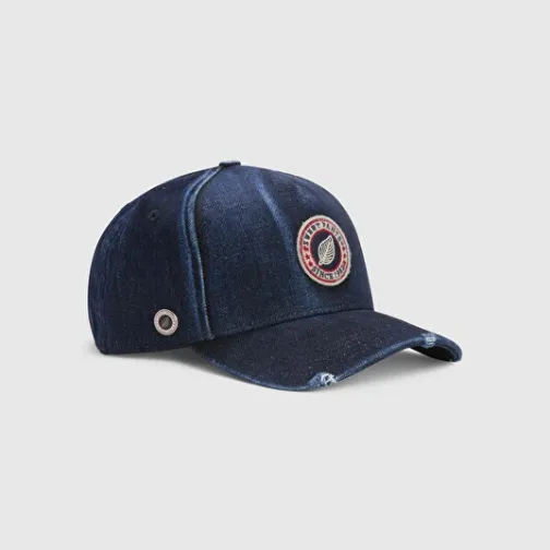 SWEET PANTS DENIM USED CAP DARK BLUE