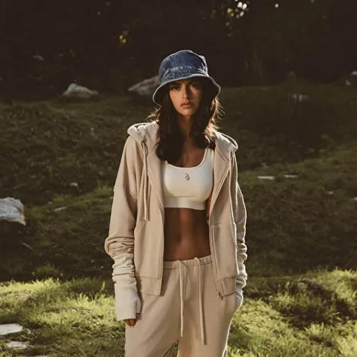 Femme SWEET PANTS ENDLESS ZIP UP WHITE PEPPER