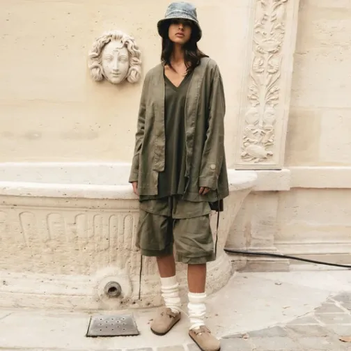 Femme SWEET PANTS LE BERMUDA LIN ARMY