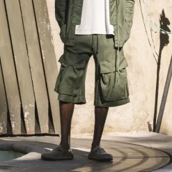 Homme SWEET PANTS LE BERMUDA LIN ARMY