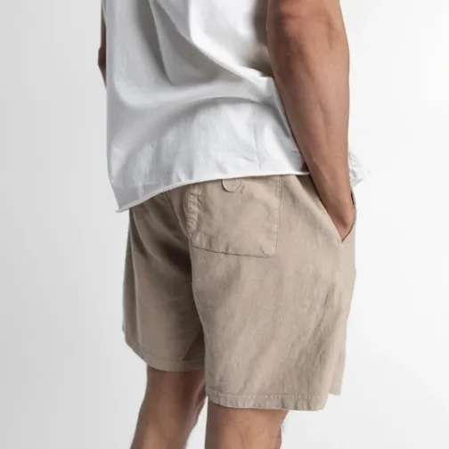 Homme SWEET PANTS LINEN SHORT WHITE PEPPER